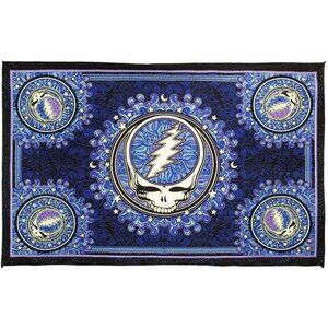 New Large 3D Blue Steal Your Face Grateful Dead Tapestry Gift Wall Hanging SYF